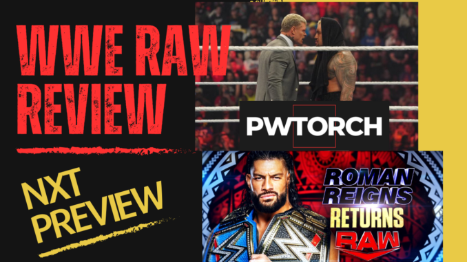 WWE Raw review and WWE NXT preview